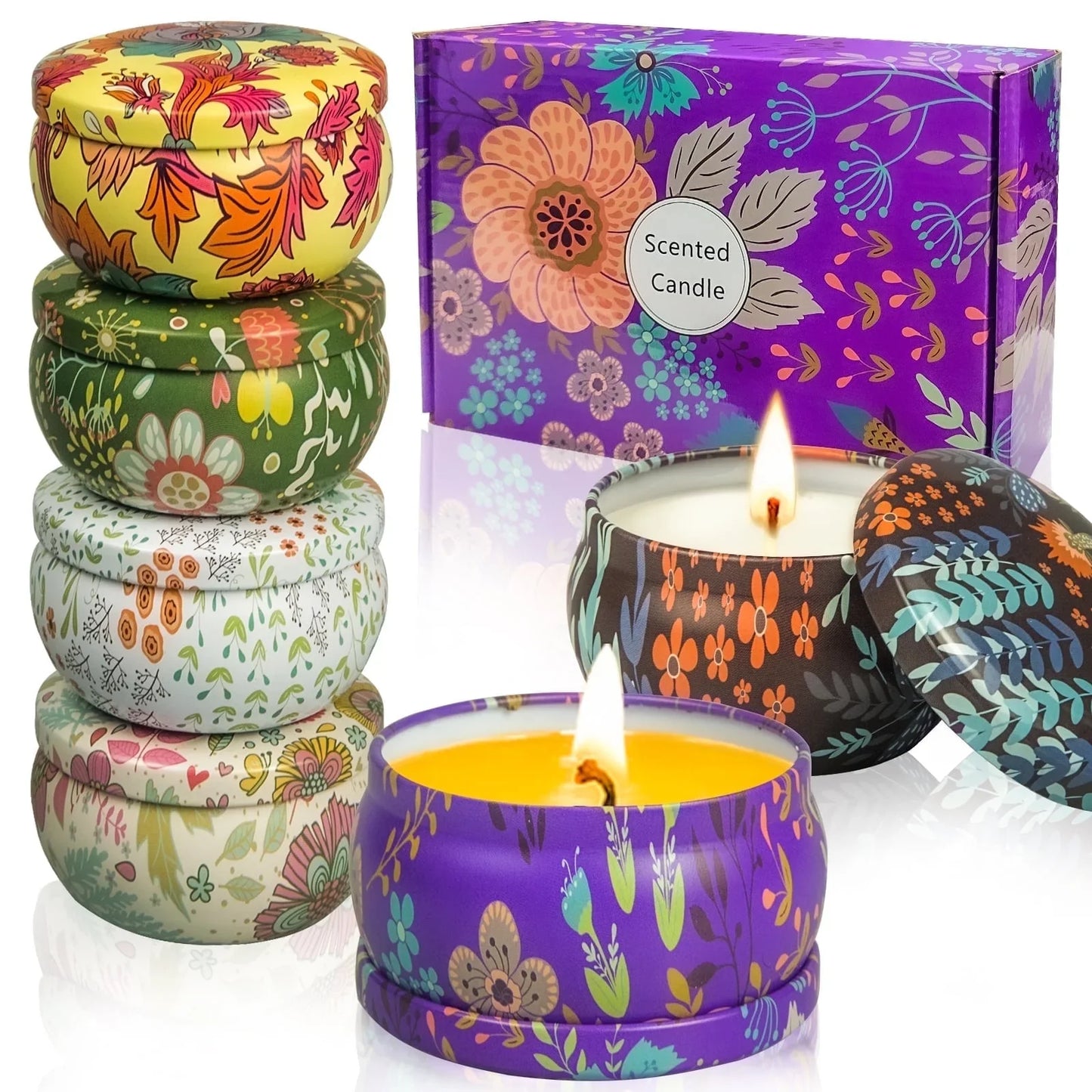 6 Pack Candle Gift Sets,for Home Scented Candles