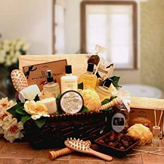Vanilla Therapy Bath and Body Spa Basket for Women - Mothers Day Gift Idea for Her