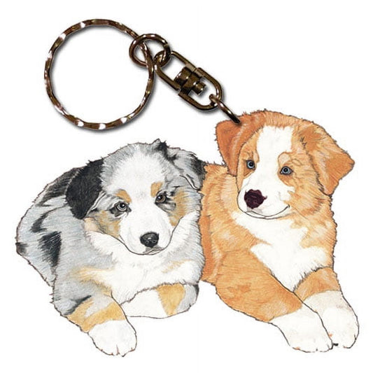 Australian Shepherd Keychain, Souvenir Key Holder, Purse Charm Tag