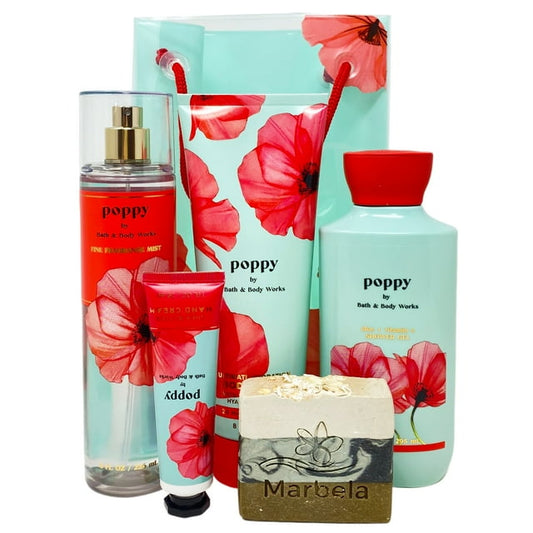 Bath and Body Works Poppy with Marbela Sea Breeze Soap Gift Set Bag