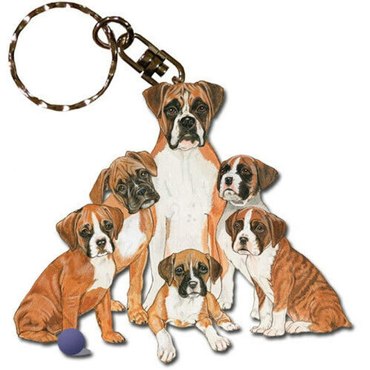 Boxer Keychain, Souvenir Key Holder, Dog Charm Tag