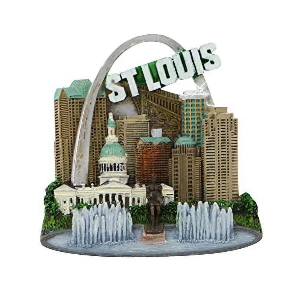 City-Souvenirs 3D Resin St. Louis Magnet 2.5 Inches
