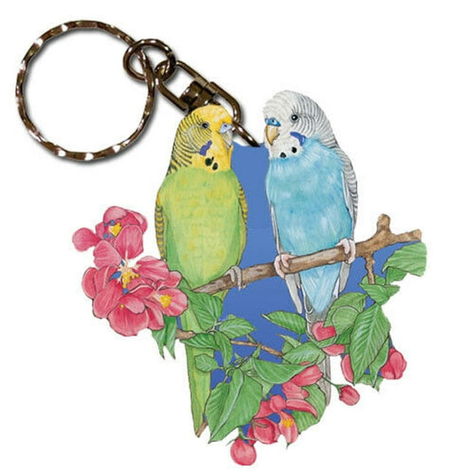 Parakeet Parrot Keychain, Souvenir Key Holder, Parrot Charm Tag