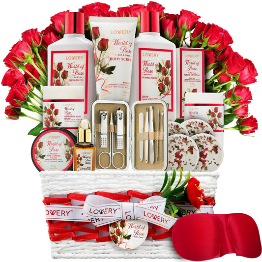 Bath and Body Gift Gift Basket, 35 Piece Stress Relief Spa Kit