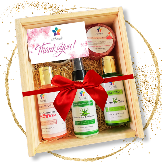 Unique Gift Set Natural 5-in-1 Self Care Skin Care Gift Box for Women | Gifts under $30| Gifts for Women