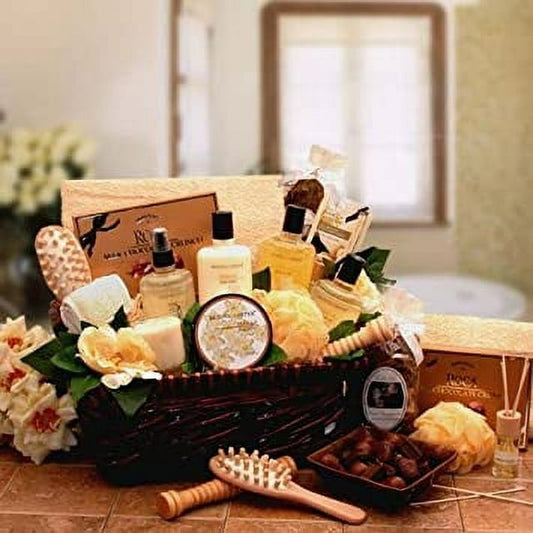 Vanilla Therapy Bath and Body Spa Basket for Women - Mothers Day Gift Idea for Her